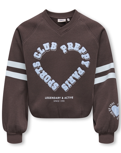 Kids Only - KOGColetta V-Neck Print Sweatshirt - Coffee Bean